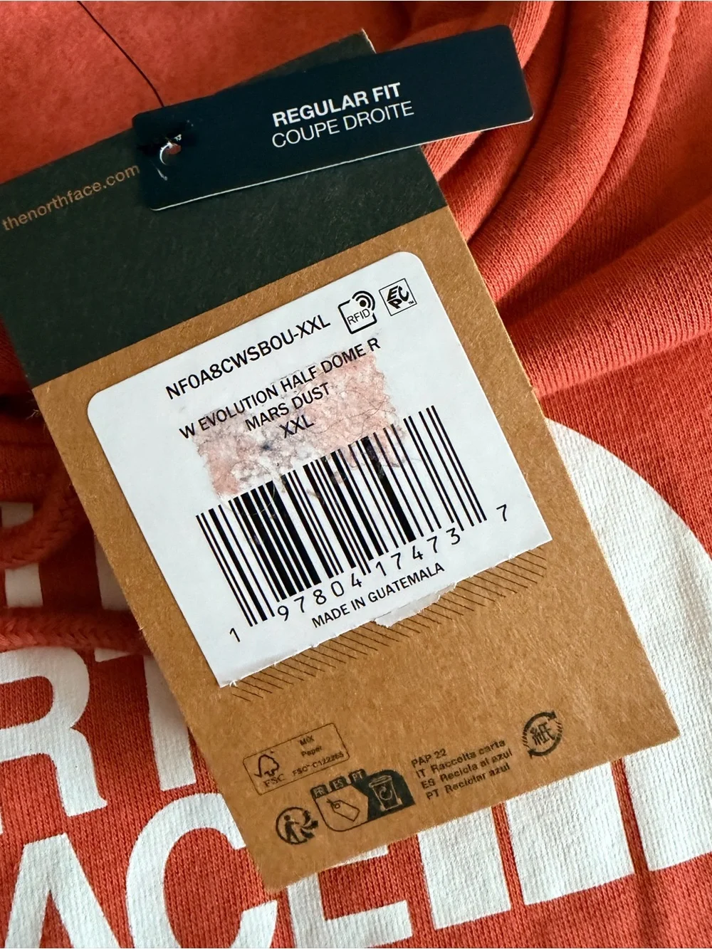 NWT The North Face Half Dome Men's Tandori Red Logo Graphic Pullover Hoodie, XXL